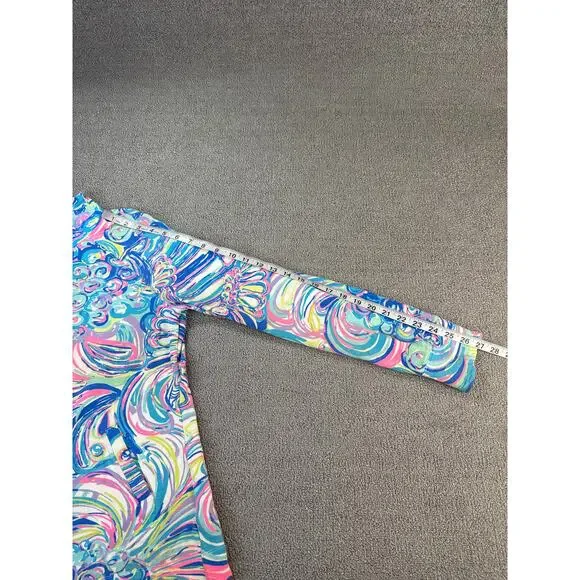 Lilly Pulitzer Skipper Popover Top Quarter Zip Womens Size Small Resort Coastal - Picture 7 of 9